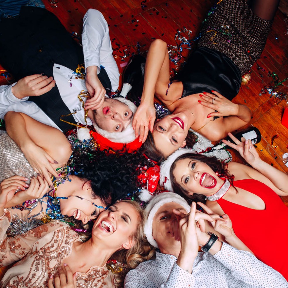 christmas party from above