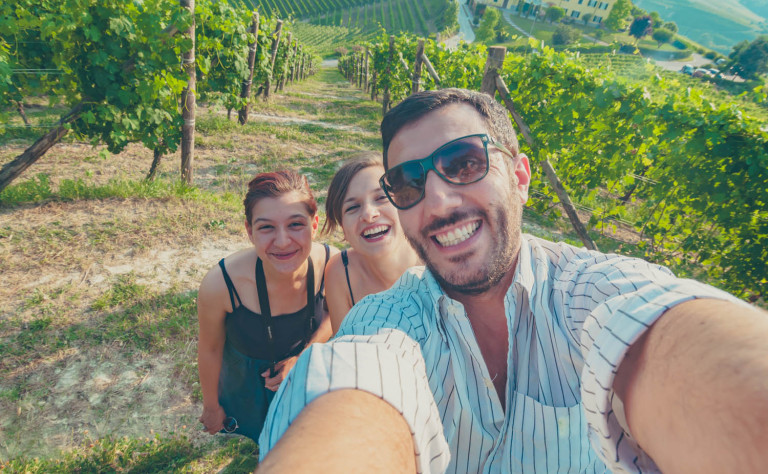 selfie in winery