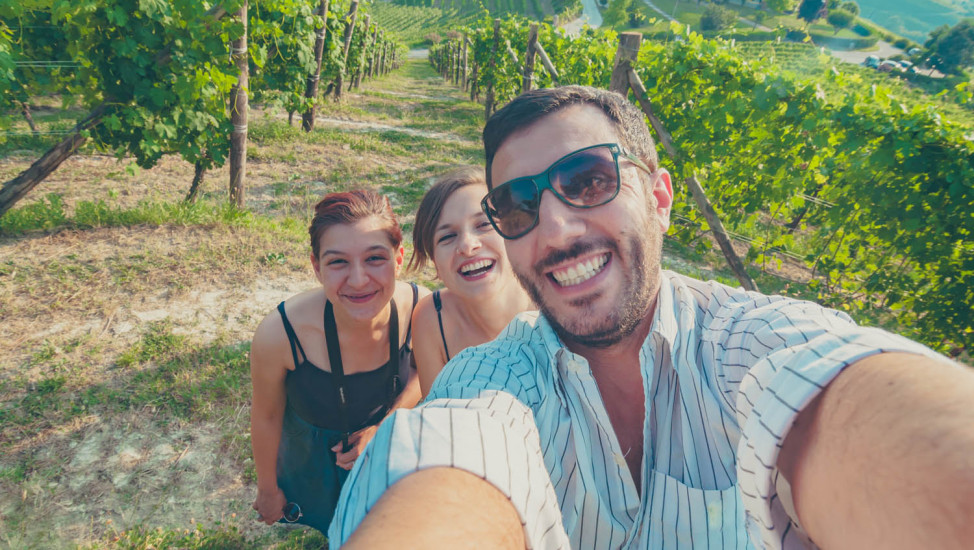 selfie in winery