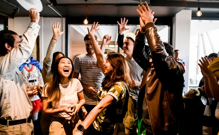 team days group cheering